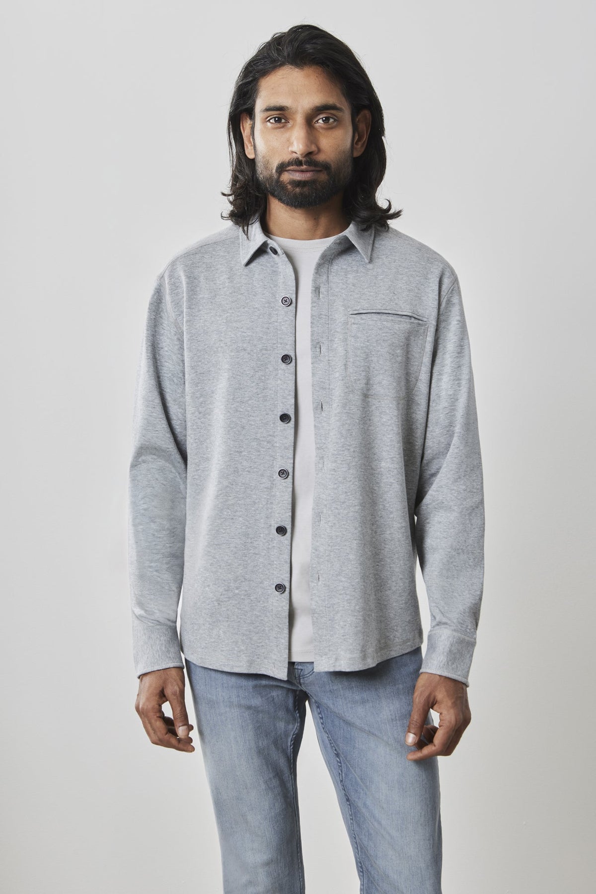 Surchemise pour homme par Robert Barakett | RB41514 Paolo Gris Clair | Boutique Vvög, vêtements mode pour homme et femme
