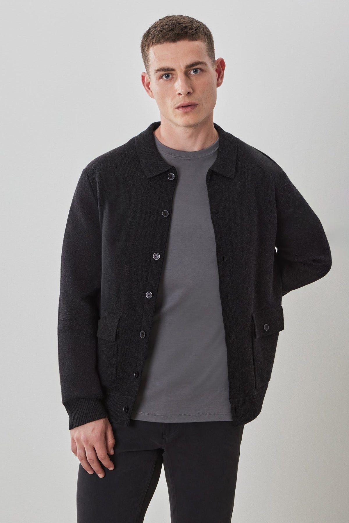 Cardigan pour homme par Robert Barakett | Bristol RB41567 BLK | Boutique Vvög, vêtements mode pour homme et femme