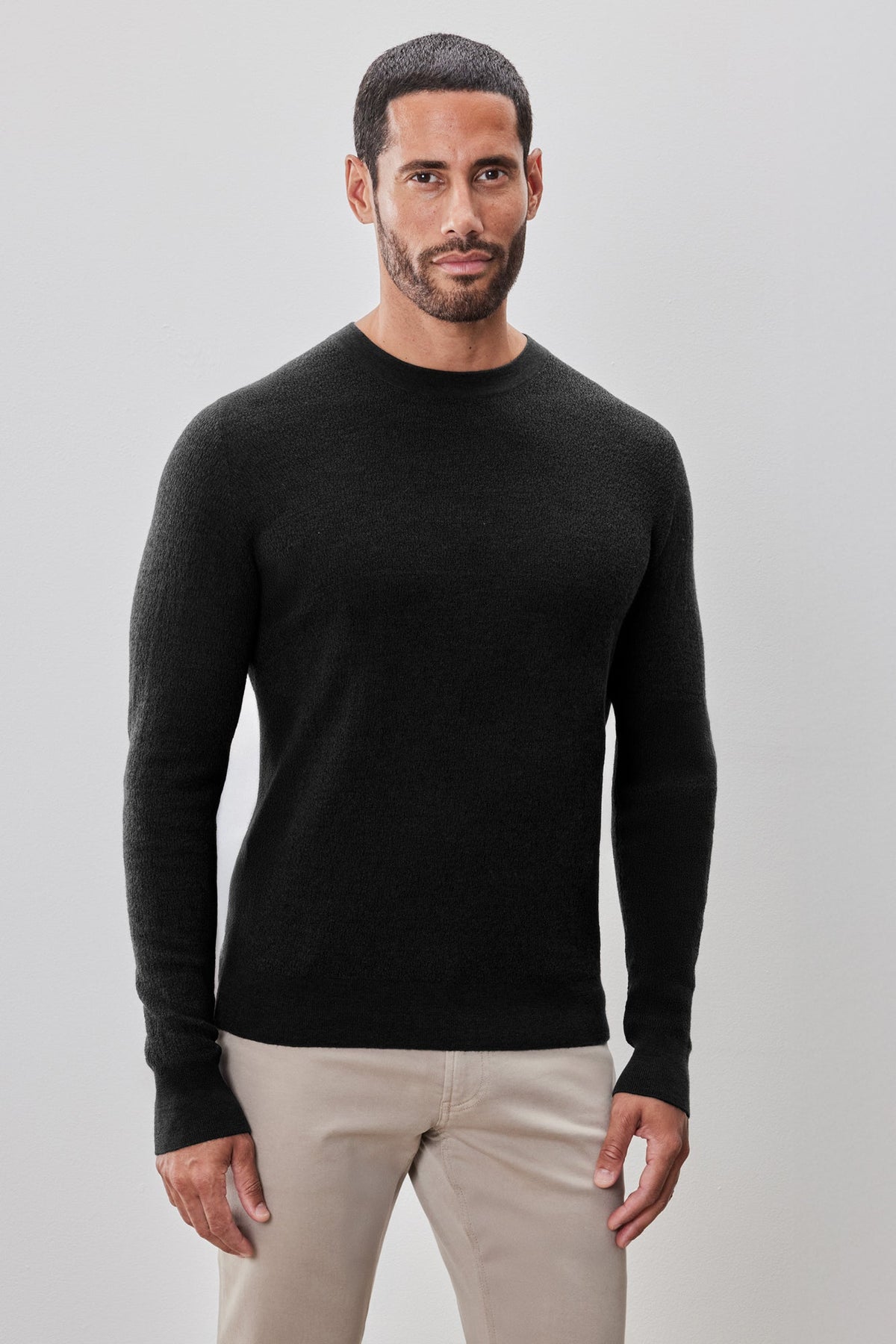 Chandail à manches longues col rond pour homme par Robert Barakett | Watertown RB41569 Noir | Boutique Vvög, vêtements mode pour homme et femme