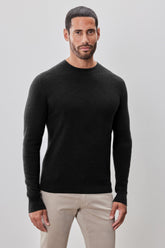 Chandail à manches longues col rond pour homme par Robert Barakett | Watertown RB41569 Noir | Boutique Vvög, vêtements mode pour homme et femme
