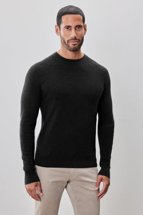 Chandail à manches longues col rond pour homme par Robert Barakett | Watertown RB41569 Noir | Boutique Vvög, vêtements mode pour homme et femme