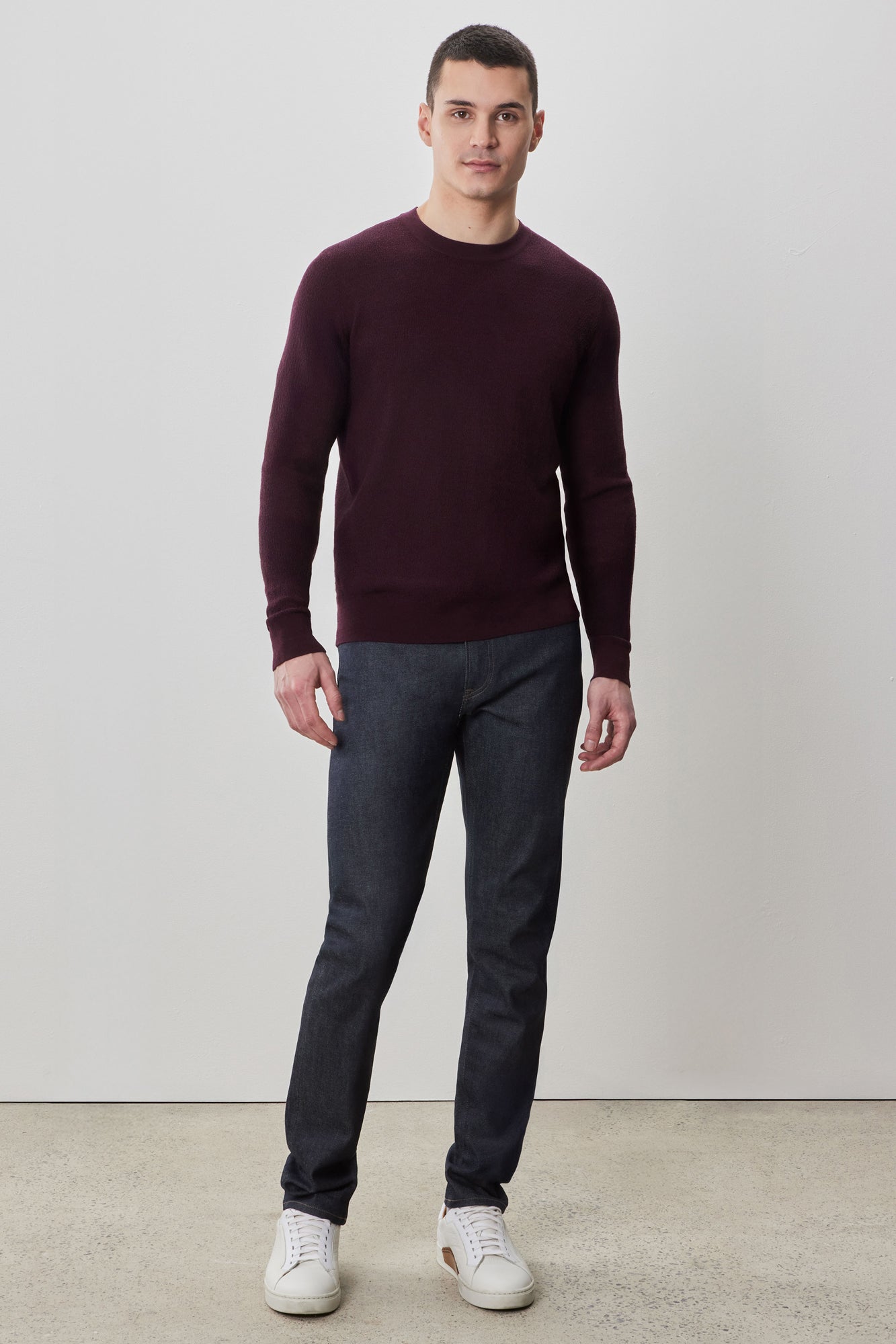 Chandail à manches longues col rond pour homme par Robert Barakett | Watertown RB41569 Bordeaux | Boutique Vvög, vêtements mode pour homme et femme