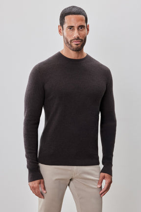 Chandail à manches longues col rond pour homme par Robert Barakett | Watertown RB41569 Brun | Boutique Vvög, vêtements mode pour homme et femme