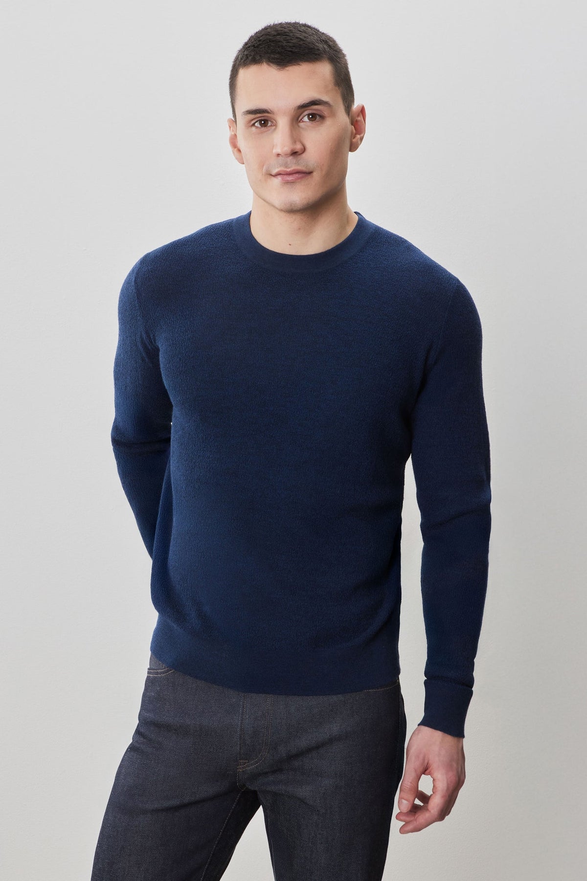 Chandail à manches longues col rond pour homme par Robert Barakett | Watertown RB41569 Bleu Foncé | Boutique Vvög, vêtements mode pour homme et femme