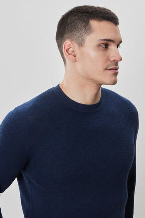 Chandail à manches longues col rond pour homme par Robert Barakett | Watertown RB41569 Bleu Foncé | Boutique Vvög, vêtements mode pour homme et femme