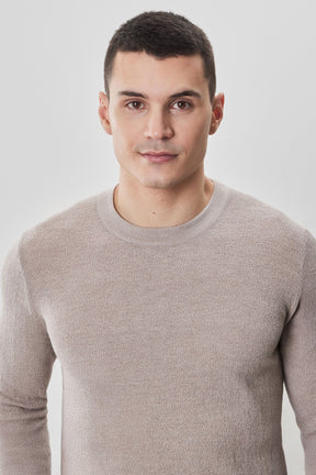 Chandail à manches longues col rond pour homme par Robert Barakett | Watertown RB41569 Taupe | Boutique Vvög, vêtements mode pour homme et femme