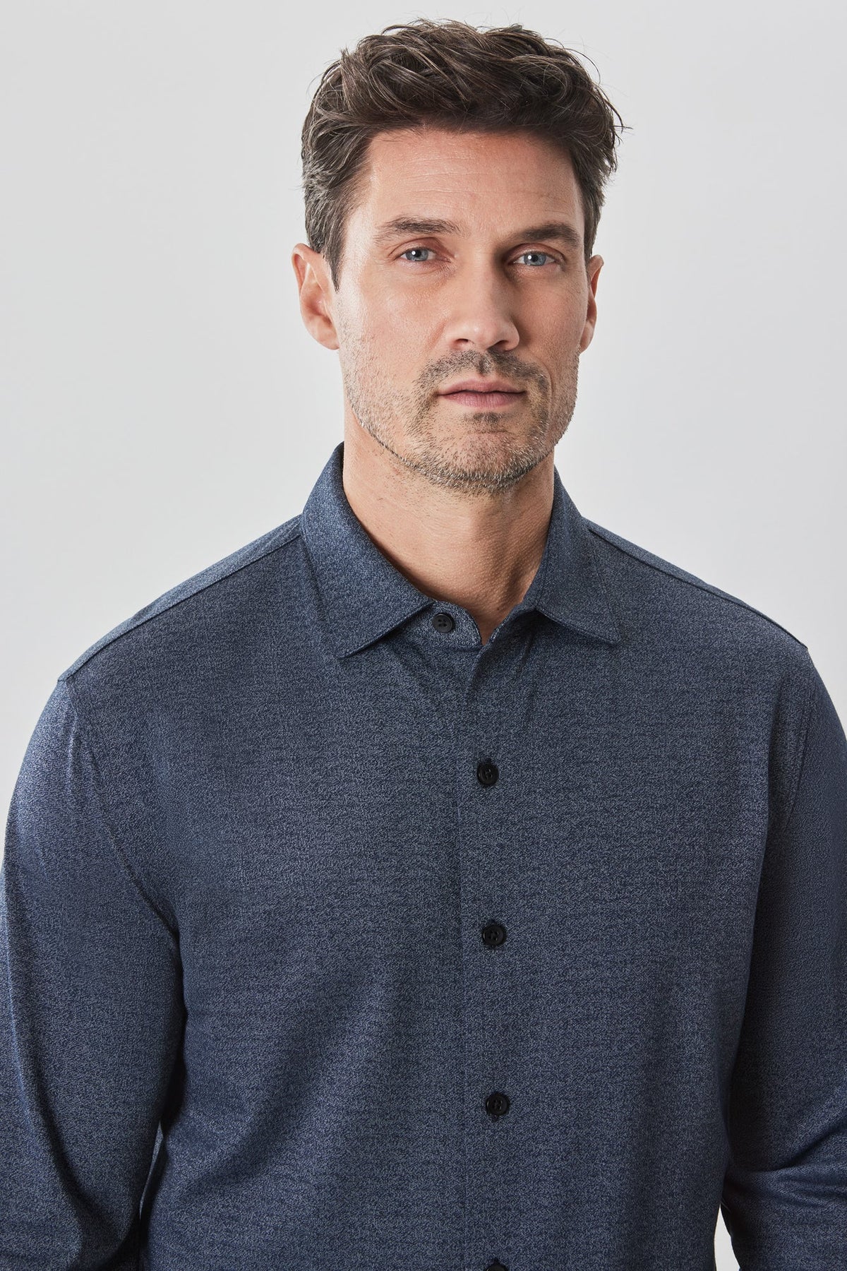 Chemise en tricot à manches longues pour homme par Robert Barakett | RB42011 Roscoe Bleu Marine | Boutique Vvög, vêtements mode pour homme et femme