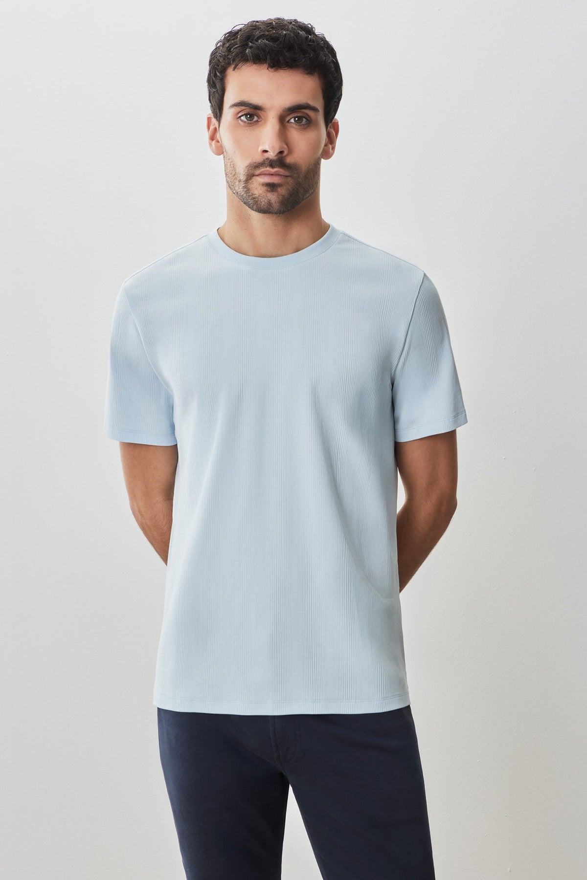 T-shirt col rond pour homme par Robert Barakett | RB51014 Portmao Bleu Clair | Boutique Vvög, vêtements mode pour homme et femme