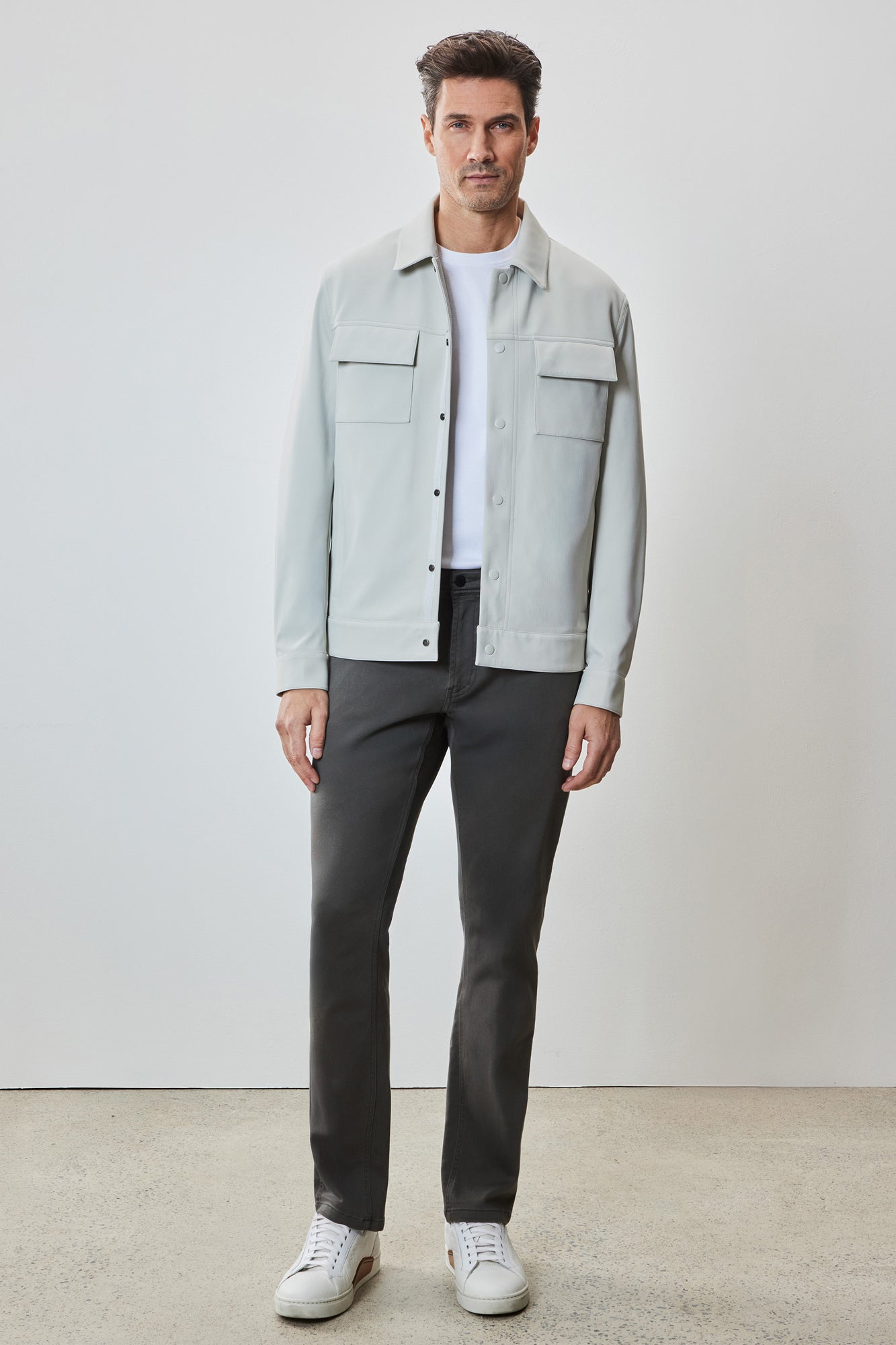 Surchemise style denim pour homme par Robert Barakett | RB51062 Fremantle Pierre | Boutique Vvög, vêtements mode pour homme et femme