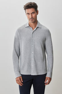 Chemise en tricot à manches courtes pour homme par Robert Barakett | RB51070 Dobston Gris Clair | Boutique Vvög, vêtements mode pour homme et femme