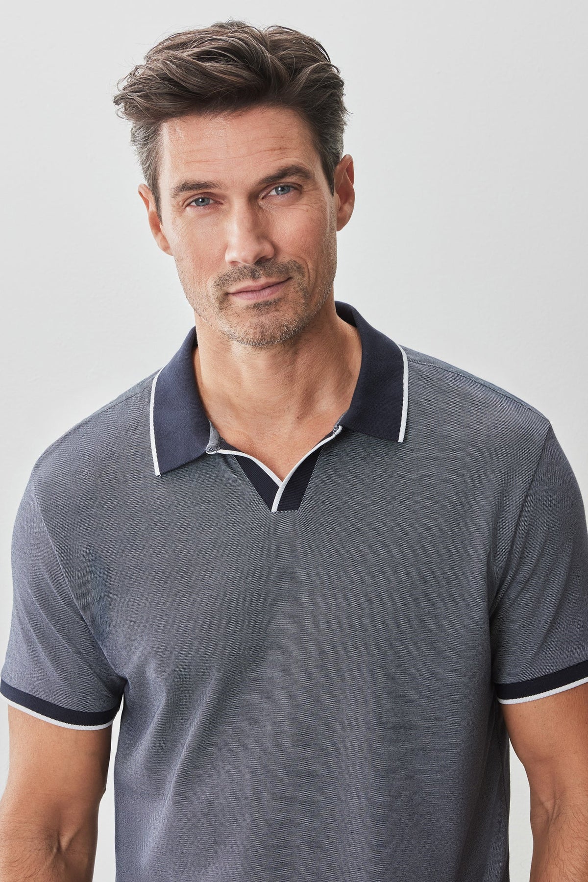 Polo à col ouvert pour homme par Robert Barakett | RB51080 Northpark Marine Bleu | Boutique Vvög, vêtements mode pour homme et femme