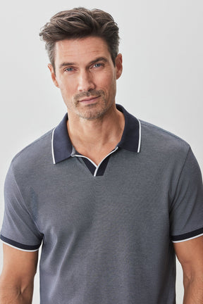 Polo à col ouvert pour homme par Robert Barakett | RB51080 Northpark Marine Bleu | Boutique Vvög, vêtements mode pour homme et femme
