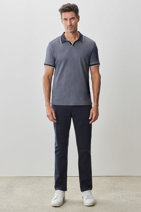 Polo à col ouvert pour homme par Robert Barakett | RB51080 Northpark Marine Bleu | Boutique Vvög, vêtements mode pour homme et femme