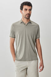 Polo à col ouvert pour homme par Robert Barakett | RB51080 Northpark Olive | Boutique Vvög, vêtements mode pour homme et femme