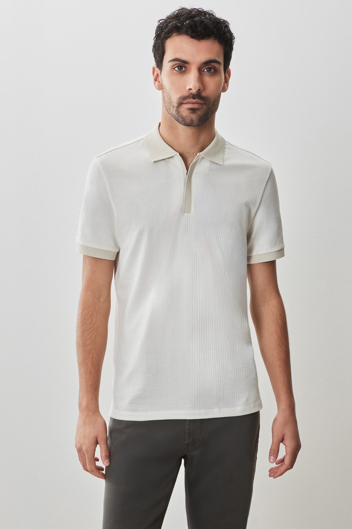 Polo avec fermeture zippée pour homme par Robert Barakett | Whistler RB51084 Blanc | Boutique Vvög, vêtements mode pour homme et femme