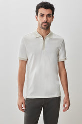 Polo avec fermeture zippée pour homme par Robert Barakett | Whistler RB51084 Blanc | Boutique Vvög, vêtements mode pour homme et femme