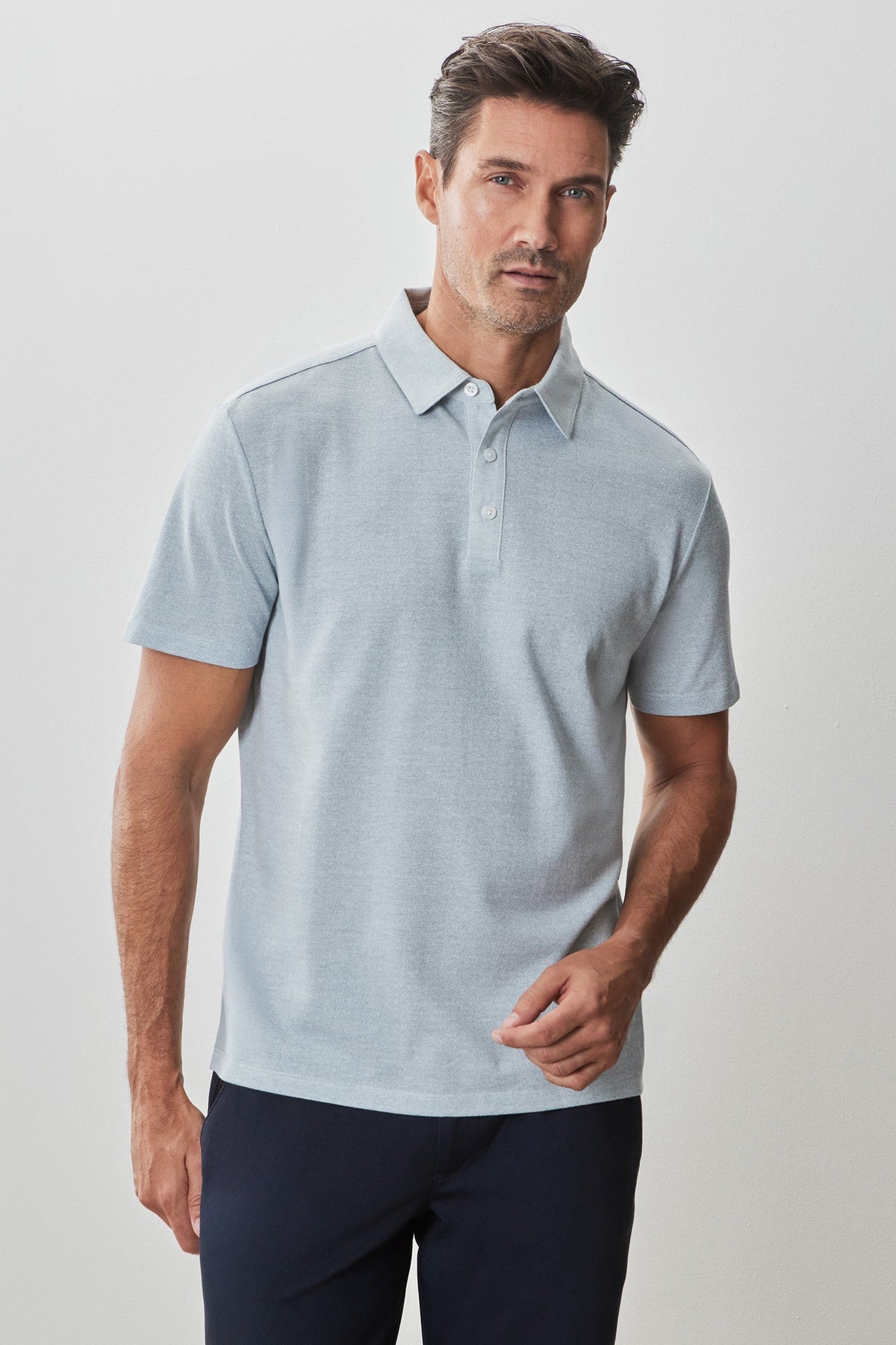 Polo pour homme par Robert Barakett | RB51107 Roscoe Thé Doux | Boutique Vvög, vêtements mode pour homme et femme
