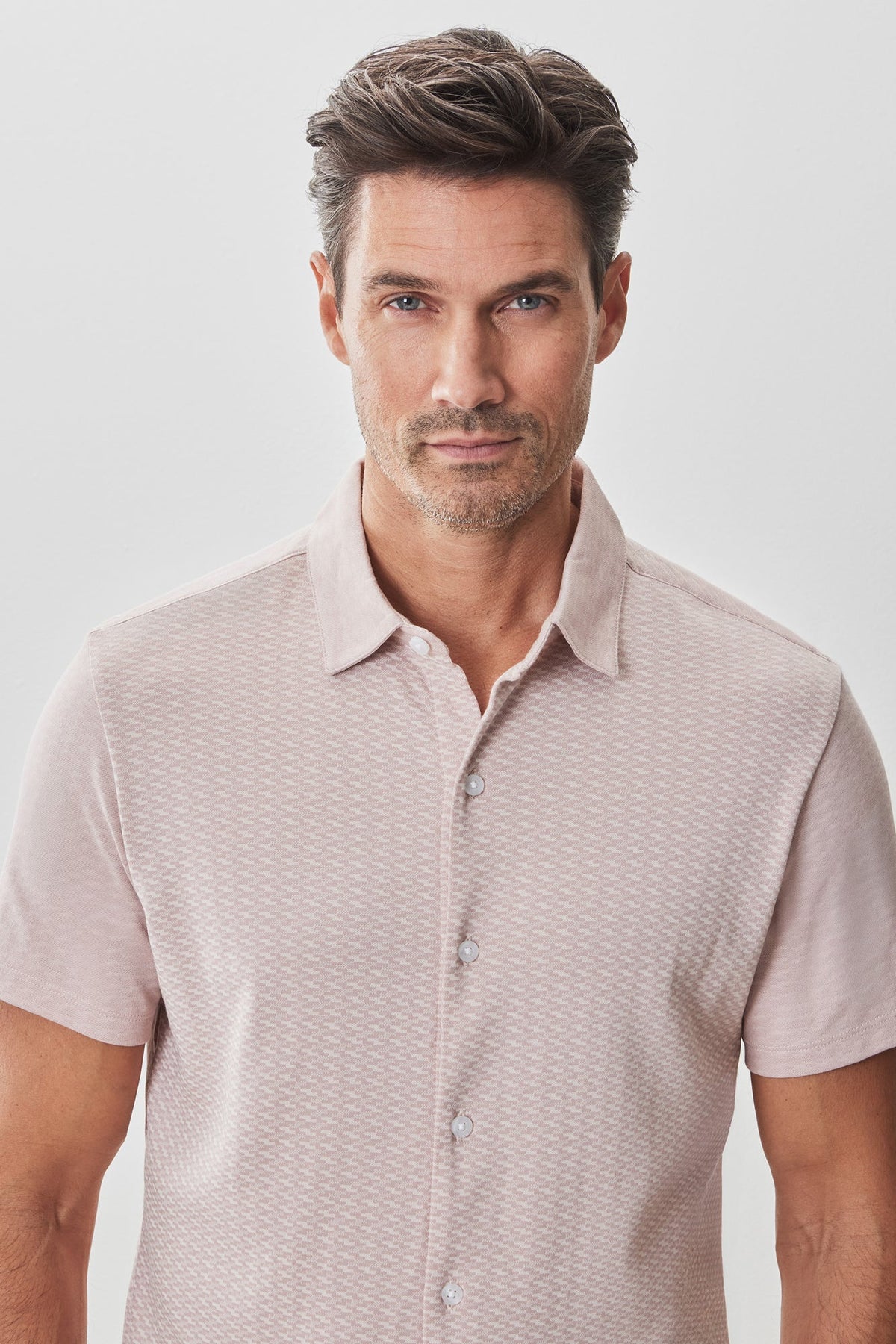 Chemise en tricot pour homme par Robert Barakett | RB51113 Booker Corail | Boutique Vvög, vêtements mode pour homme et femme