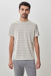 T-shirt col rond pour homme par Robert Barakett | RB51128 Hockney Beige | Boutique Vvög, vêtements mode pour homme et femme