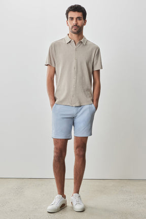 Chemise en maille à manches courtes pour homme par Robert Barakett | Newman RB51155 Beige Clair | Boutique Vvög, vêtements mode pour homme et femme