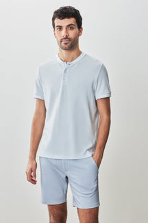 Pull Henley pour homme par Robert Barakett | RB51166 Tessio Bleu Clair | Boutique Vvög, vêtements mode pour homme et femme