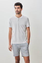 T-Shirt henley pour homme par Robert Barakett | RB51166 Tessio Gris Clair | Boutique Vvög, vêtements mode pour homme et femme