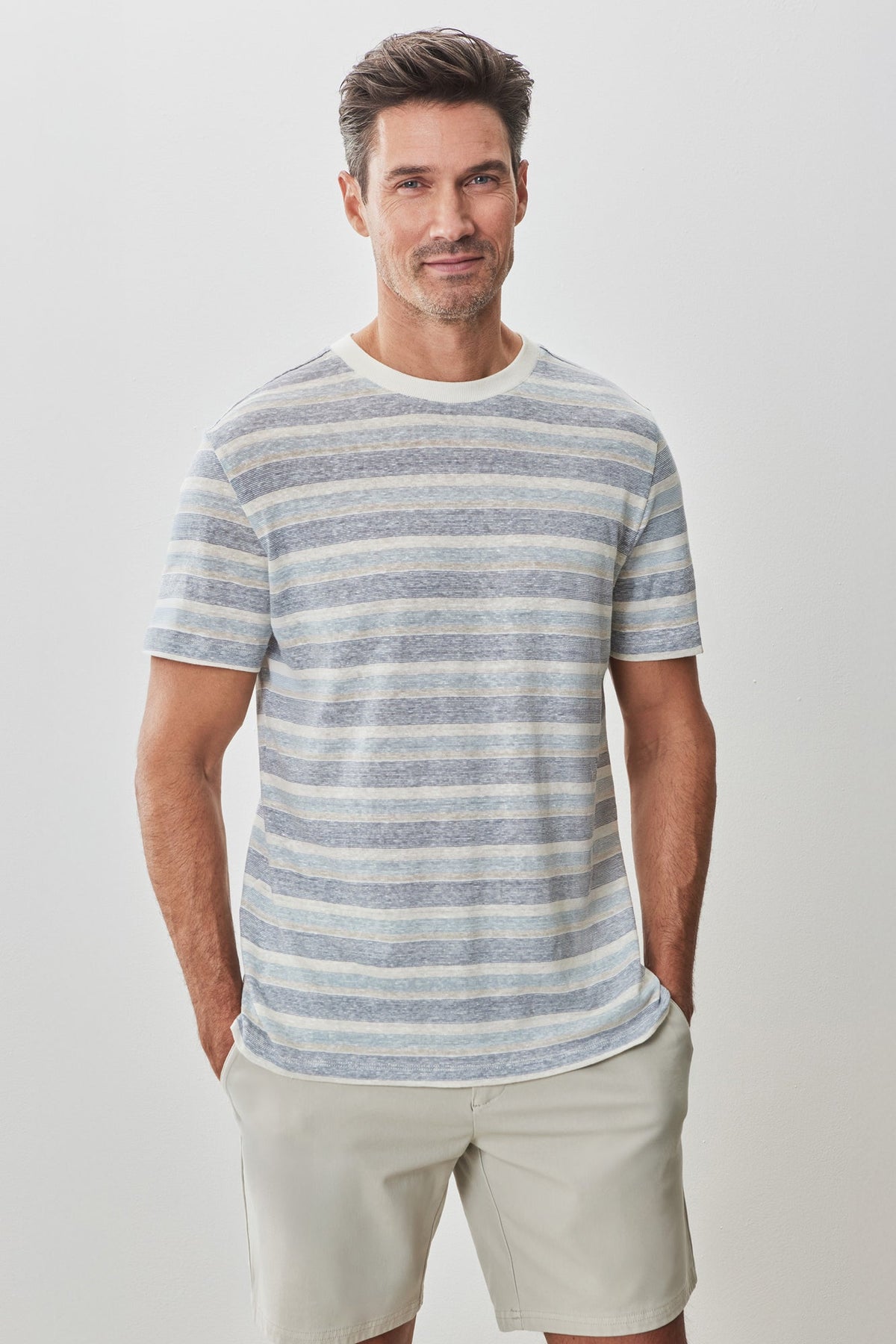 T-Shirt pour homme par Robert Barakett | RB51177 Masino Bleu | Boutique Vvög, vêtements mode pour homme et femme