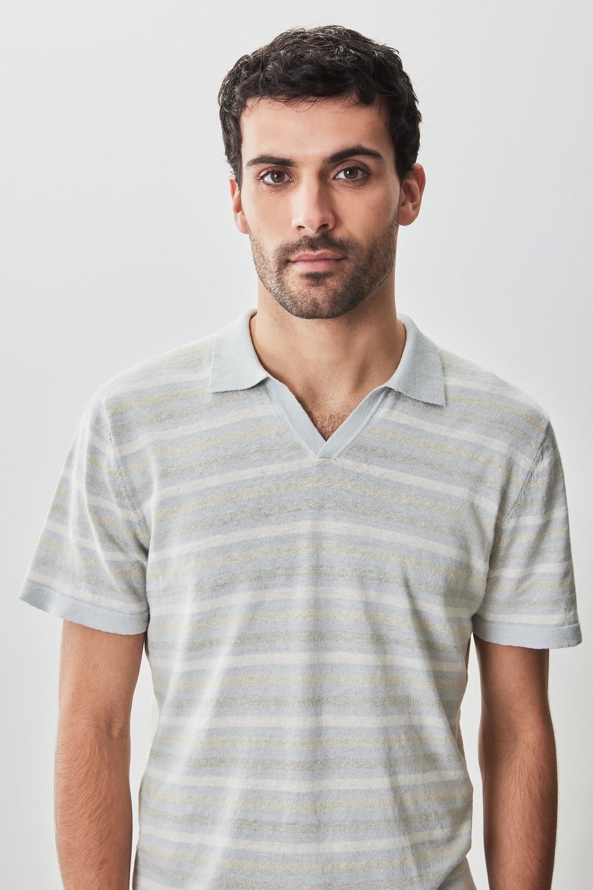 Polo col ouvert à manches courtes pour homme par Robert Barakett | RB51201 Lesko Olive | Boutique Vvög, vêtements mode pour homme et femme