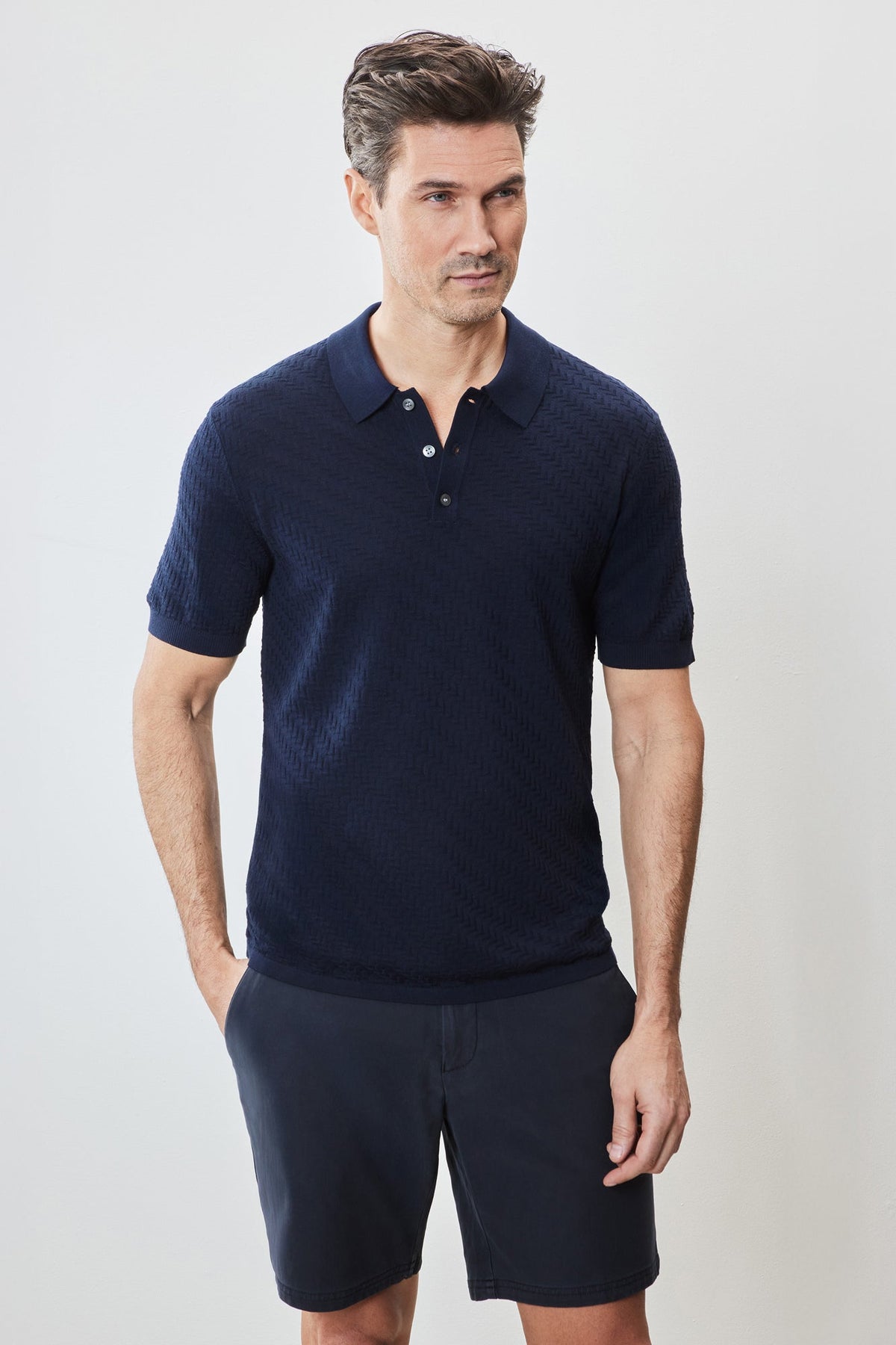 Polo à manches courtes pour homme par Robert Barakett | RB51204 Skelling Bleu Marine | Boutique Vvög, vêtements mode pour homme et femme