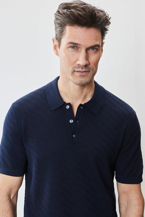 Polo à manches courtes pour homme par Robert Barakett | RB51204 Skelling Bleu Marine | Boutique Vvög, vêtements mode pour homme et femme