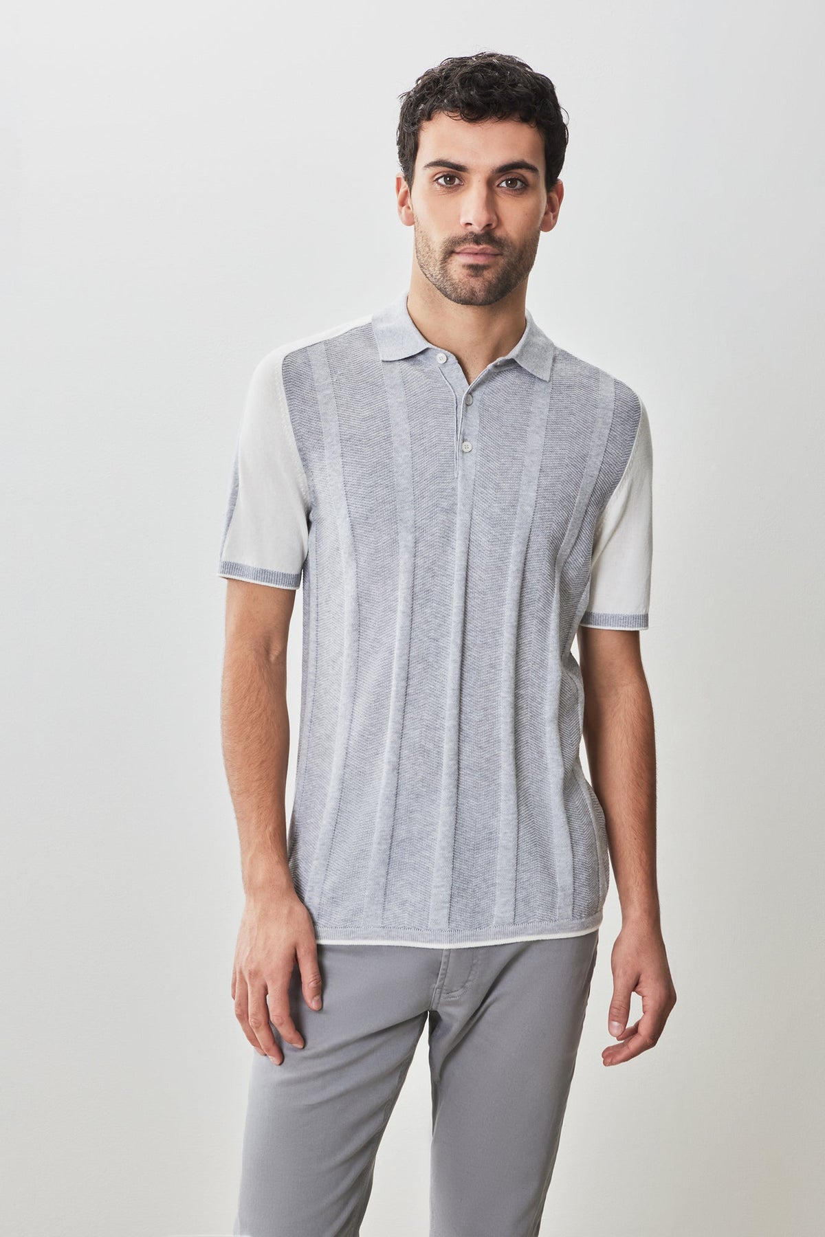 Polo à manches courtes pour homme par Robert Barakett | RB51210 Grady Gris | Boutique Vvög, vêtements mode pour homme et femme