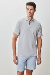 Polo "herringbone" pour homme par Robert Barakett | RB51236 Georgia Craie | Boutique Vvög, vêtements mode pour homme et femme