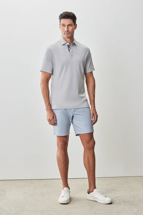 Polo "herringbone" pour homme par Robert Barakett | RB51236 Georgia Craie | Boutique Vvög, vêtements mode pour homme et femme