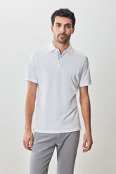 Polo "herringbone" pour homme par Robert Barakett | RB51236 Georgia Blanc | Boutique Vvög, vêtements mode pour homme et femme