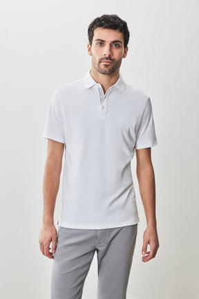 Polo "herringbone" pour homme par Robert Barakett | RB51236 Georgia Blanc | Boutique Vvög, vêtements mode pour homme et femme