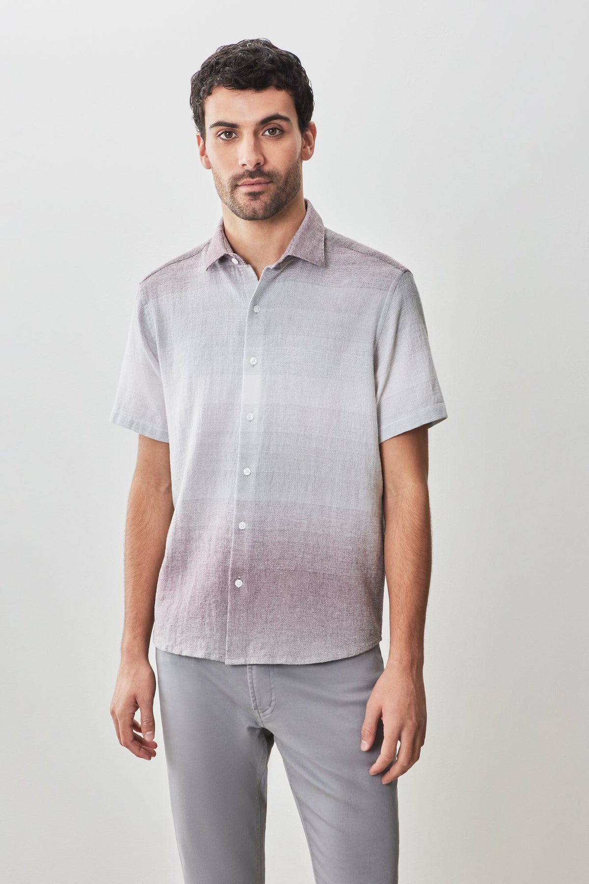 Chemise tissée à manches courtes pour homme par Robert Barakett | RB51574 Tiffin Violet | Boutique Vvög, vêtements mode pour homme et femme
