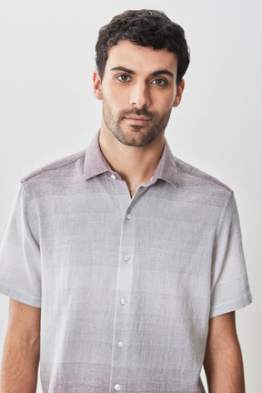 Chemise tissée à manches courtes pour homme par Robert Barakett | RB51574 Tiffin Violet | Boutique Vvög, vêtements mode pour homme et femme