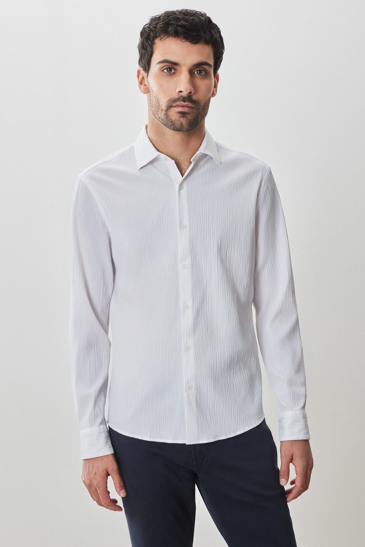 Chemise tissée à manches courtes pour homme par Robert Barakett | RB51584 Tyler Blanc | Boutique Vvög, vêtements mode pour homme et femme