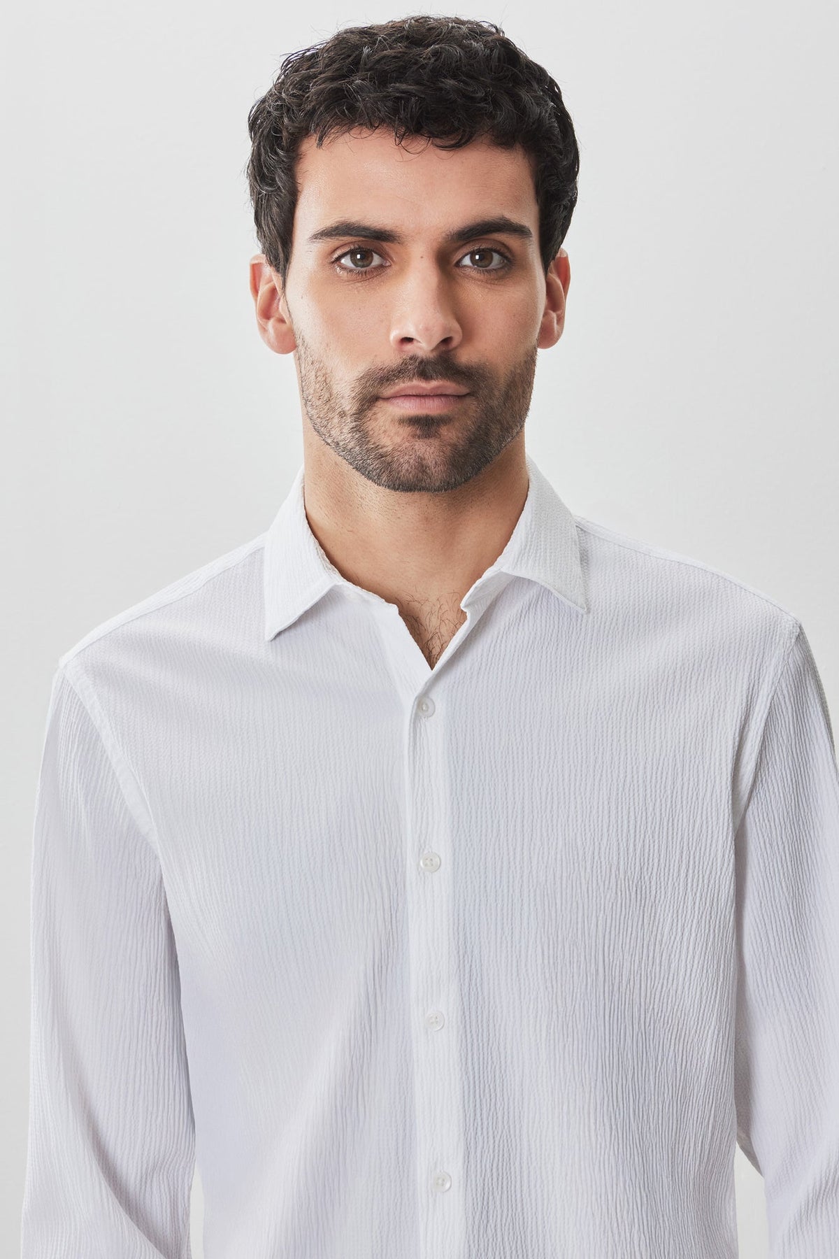 Chemise tissée à manches courtes pour homme par Robert Barakett | RB51584 Tyler Blanc | Boutique Vvög, vêtements mode pour homme et femme