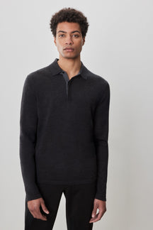 Polo M.L. mérinos pour homme par Robert Barakett | RB52138 Thomas Charbon | Boutique Vvög, vêtements mode pour homme et femme