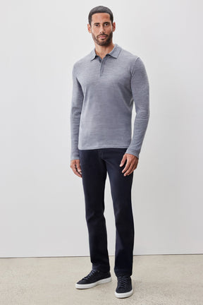 Polo M.L. mérinos pour homme par Robert Barakett | RB52138 Thomas Gris Pâle | Boutique Vvög, vêtements mode pour homme et femme