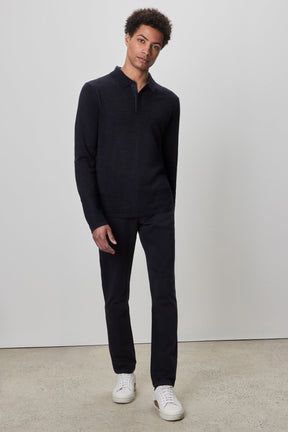 Polo M.L. mérinos pour homme par Robert Barakett | RB52138 Thomas Marine | Boutique Vvög, vêtements mode pour homme et femme