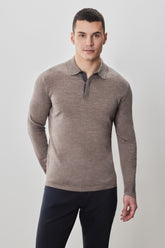 Polo M.L. mérinos pour homme par Robert Barakett | RB52138 Thomas Avoine | Boutique Vvög, vêtements mode pour homme et femme