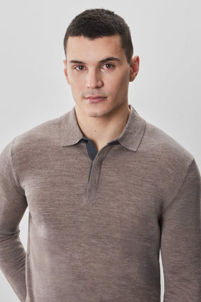 Polo M.L. mérinos pour homme par Robert Barakett | RB52138 Thomas Avoine | Boutique Vvög, vêtements mode pour homme et femme