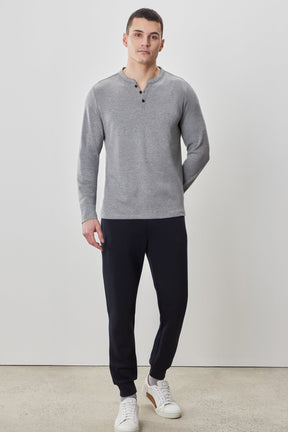 T-Shirt M.L. henley pour homme par Robert Barakett | RB52157 Alec Gris | Boutique Vvög, vêtements mode pour homme et femme