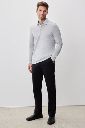 Polo à manches longues pour homme par Robert Barakett | Monolif RB52161 Gris Clair | Boutique Vvög, vêtements mode pour homme et femme