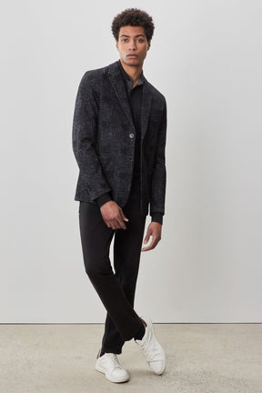Veston en tricot jacquard à carreaux pour homme par Robert Barakett | RB52242 Murphy Noir | Boutique Vvög, vêtements mode pour homme et femme