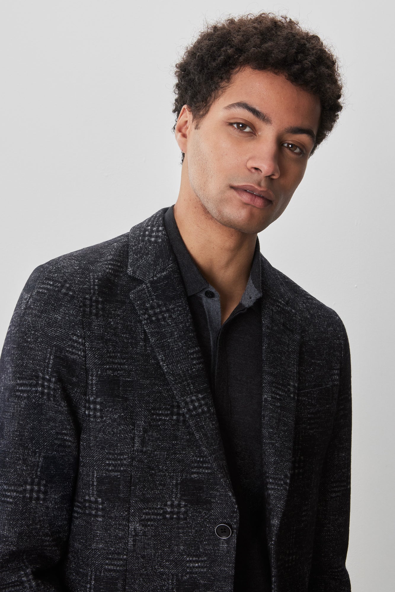 Veston en tricot jacquard à carreaux pour homme par Robert Barakett | RB52242 Murphy Noir | Boutique Vvög, vêtements mode pour homme et femme