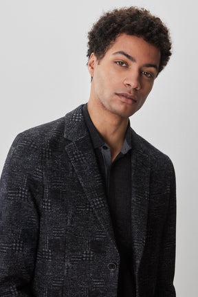 Veston en tricot jacquard à carreaux pour homme par Robert Barakett | RB52242 Murphy Noir | Boutique Vvög, vêtements mode pour homme et femme