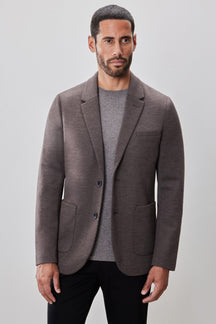 Veston en tricot uni pour homme par Robert Barakett | RB52246 Blum Brun | Boutique Vvög, vêtements mode pour homme et femme